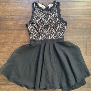 Mini Cocktail Dress w/ Black Lace
